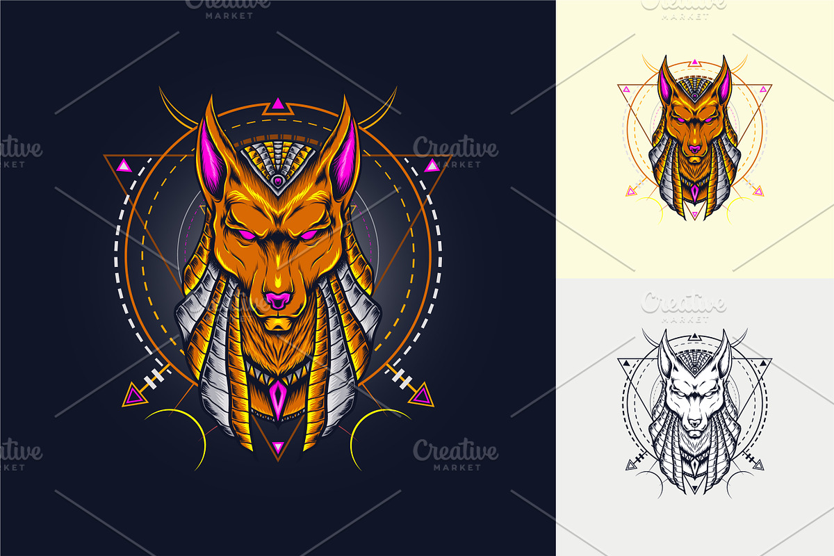 Demons of ancient Egypt, a Print Template by agora