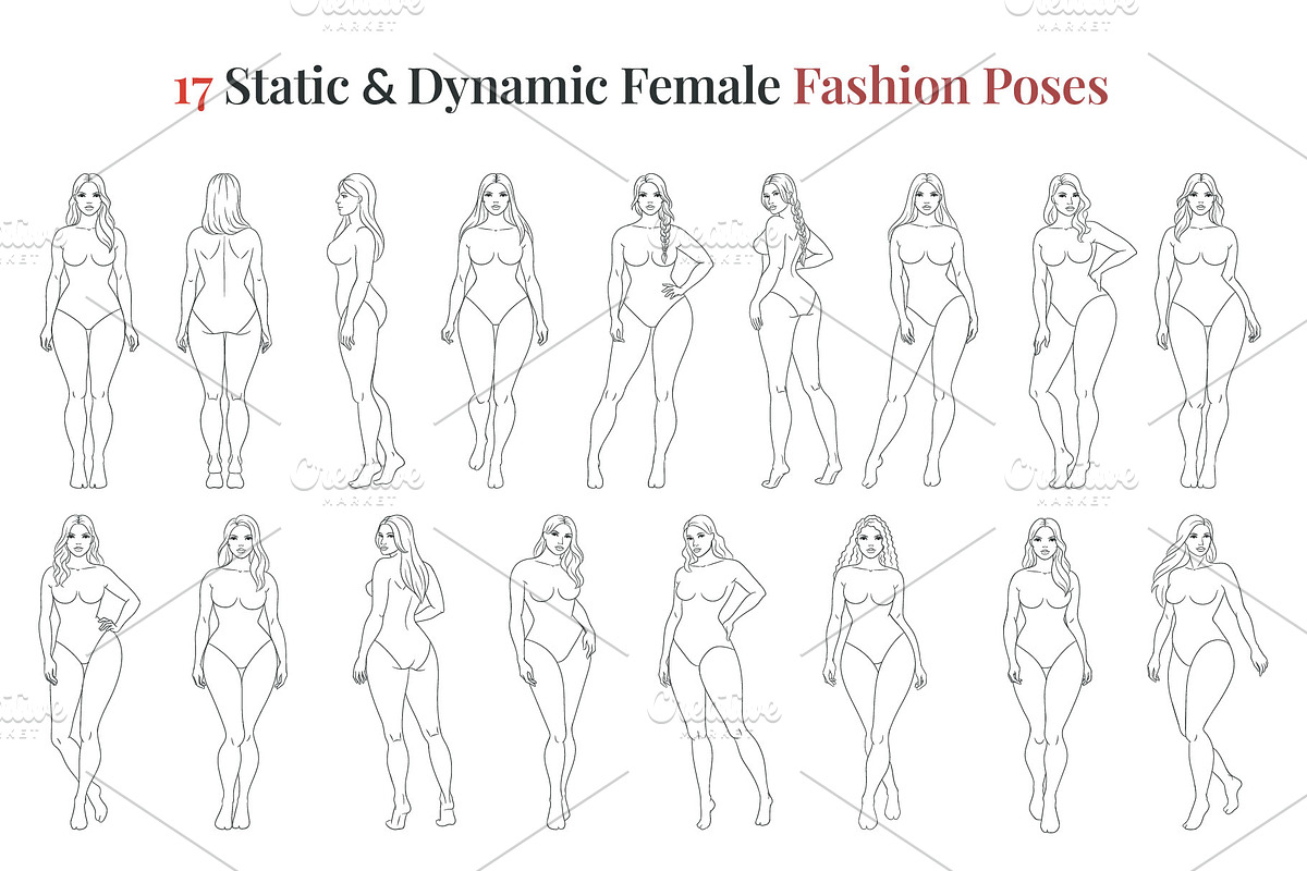 Plus Size Female Fashion Croquis, a Person Illustration by Shorena Fashion Draws (Photo 2 of 13)
