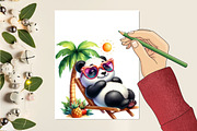 Funny Sunbathing Panda Clipart, an Illustration by RobertsArt (Thumbnail 5 of 7)