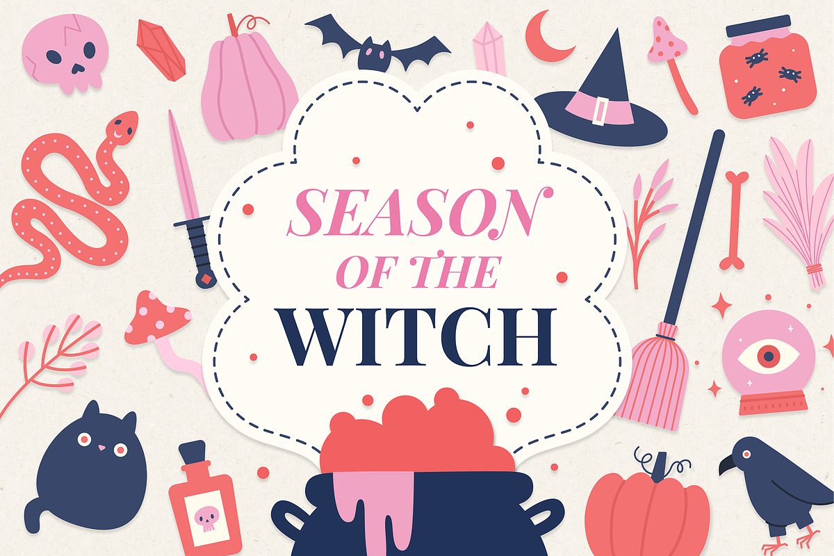 Season of the Witch. Halloween set., an Illustration by kondratya (Photo 1 of 17)