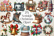 Nostalgic Christmas Clipart, an Illustration by DreamPrint404 (Thumbnail 1 of 5)