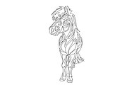 Colouring - Hand-drawn horses Set 2, an Animal Illustration by BreadlessPixels (Thumbnail 2 of 3)