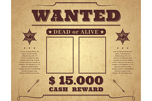 Wanted Poster. Vintage Western