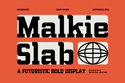 Malkie Slab – Futuristic Bold, a Slab Serif Font by Drizy (Thumbnail 1 of 10)