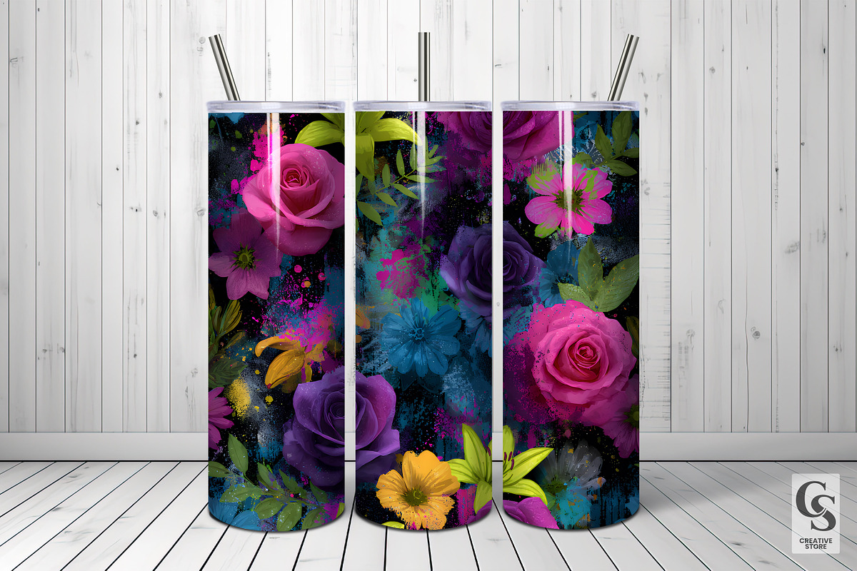 Graffiti Neon Flowers Digital Paper, a Pattern Graphic by Creative Store (Photo 5 of 5)