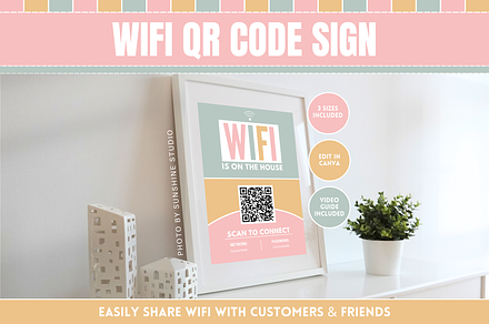 Olive Rose WiFi QR Code Sign