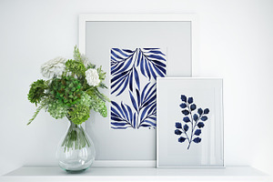 Indigo Branches Watercolor Set