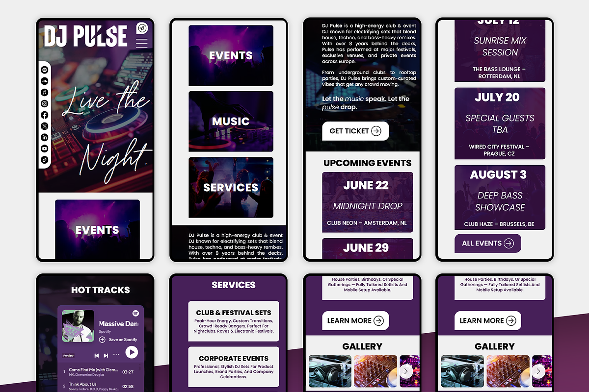DJ & Disco Website Template, a Wix Template by Kitteeh (Photo 12 of 21)