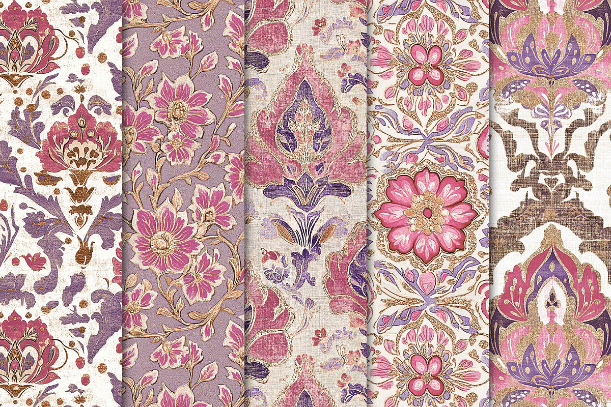 Bohemian Purple & Pink Patterns, a Pattern Graphic by Maishop (Photo 3 of 4)