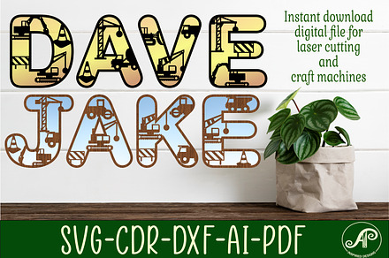 Construction alphabet set SVG bundle