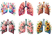 Floral Lung Sublimation Clipart Bund, an Illustration by DreamArtGraphic (Thumbnail 3 of 4)