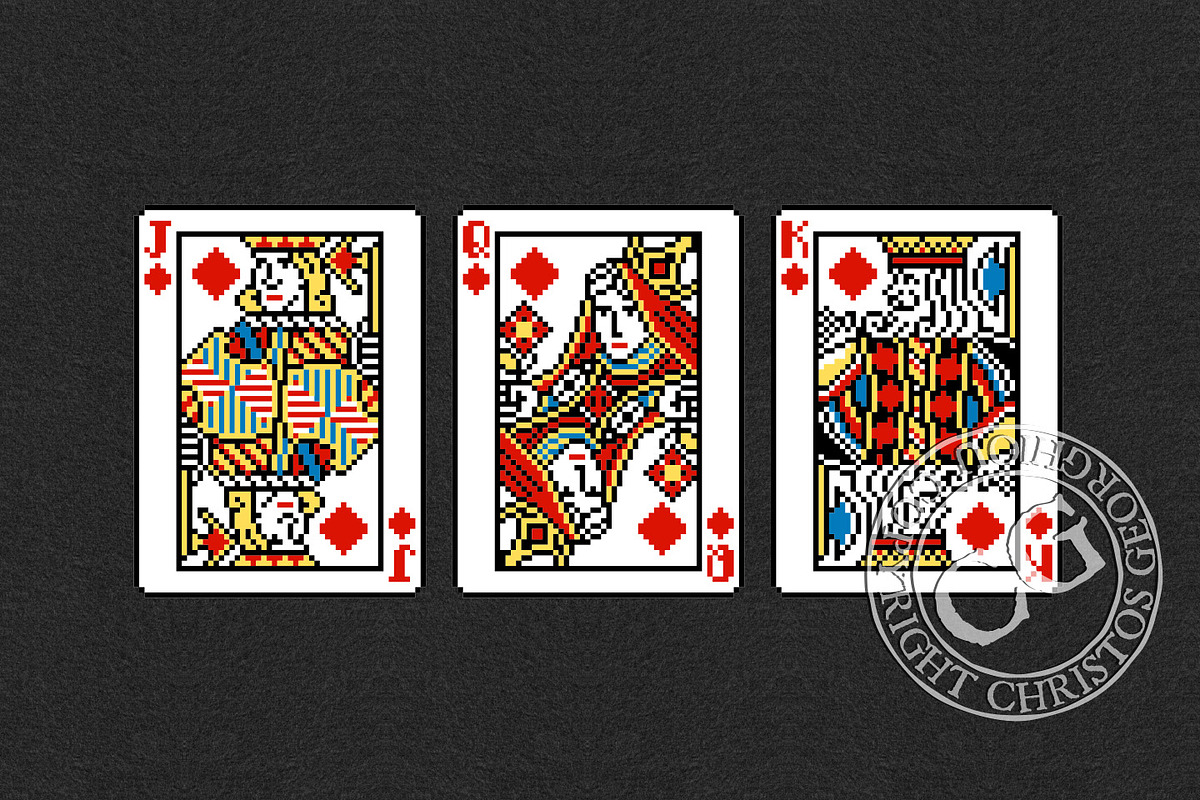 Pixel Art Novelty Playing Card Deck, an Object Graphic by Christos Georghiou (Photo 9 of 10)