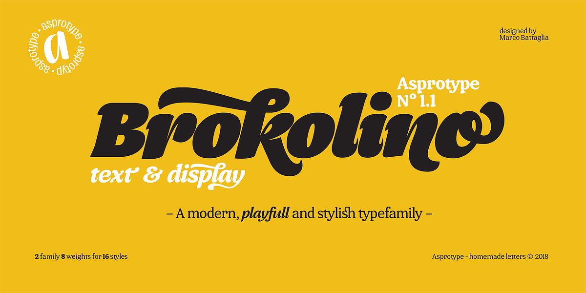 Brokolino Display, a Script Font by Aspro Type (Photo 1 of 14)
