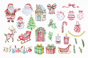 Watercolor Merry Christmas Clipart, a Seasonal Illustration by SvetaArtStore (Thumbnail 3 of 6)