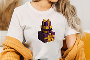 Purple and Yellow Christmas Clipart, an Illustration by SVGArt (Thumbnail 8 of 8)