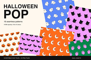 Halloween Pop - 16 Seamless Patterns