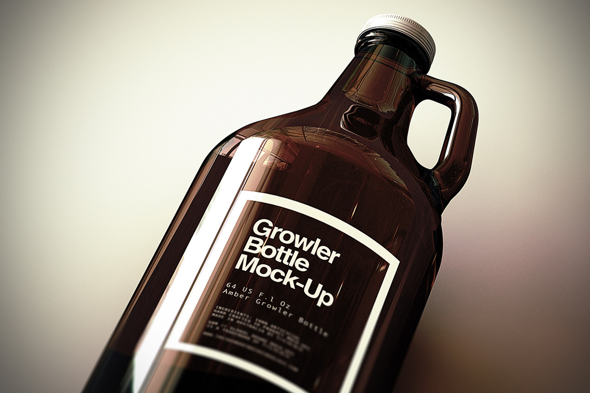 Growler Beer Bottle Mock-Up, a Household Mockup by TSOBG (Photo 28 of 33)
