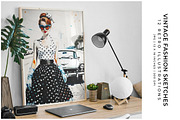 Vintage Fashion Sketches, a Person Illustration by Digital Art Creations (Thumbnail 5 of 7)