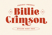 Billie Crimson - Stylish Serif Font, a Serif Font by Letterhend Studio (Thumbnail 1 of 11)