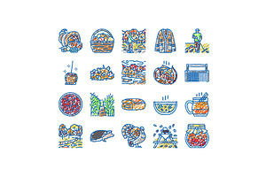 autumn season fall leaf nature icons, an Object Illustration by pikepicture