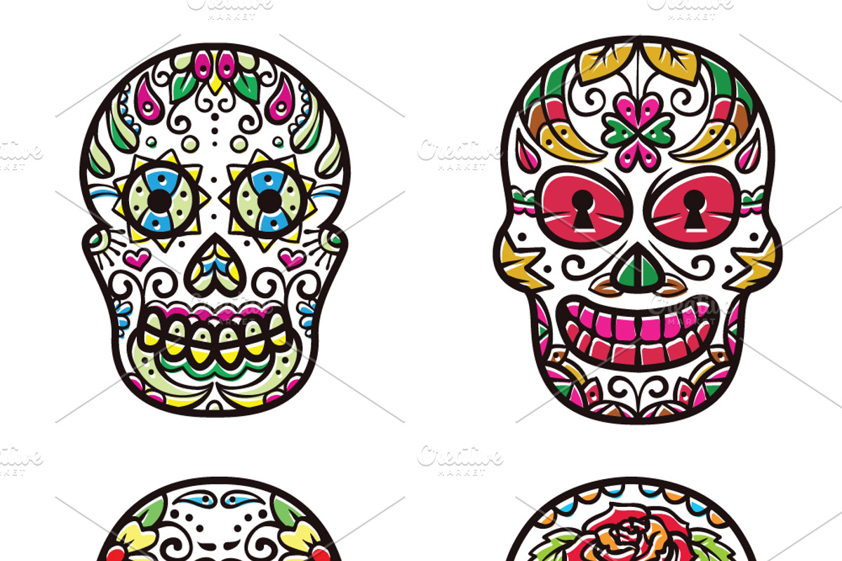 Day of the Dead Sugar Skull Set, an Illustration by RalucaGheorghe (Photo 2 of 4)