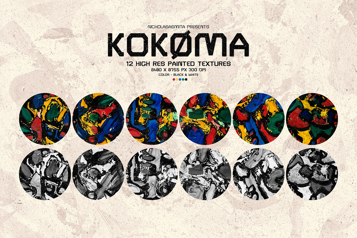 Kokoma: 12 High Res Painted Textures, a Pattern Graphic by nicholasasmita (Photo 2 of 10)