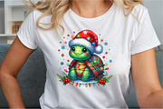 Watercolor Christmas Turtle Clipart, an Illustration by Sublimation Artist (Thumbnail 2 of 9)
