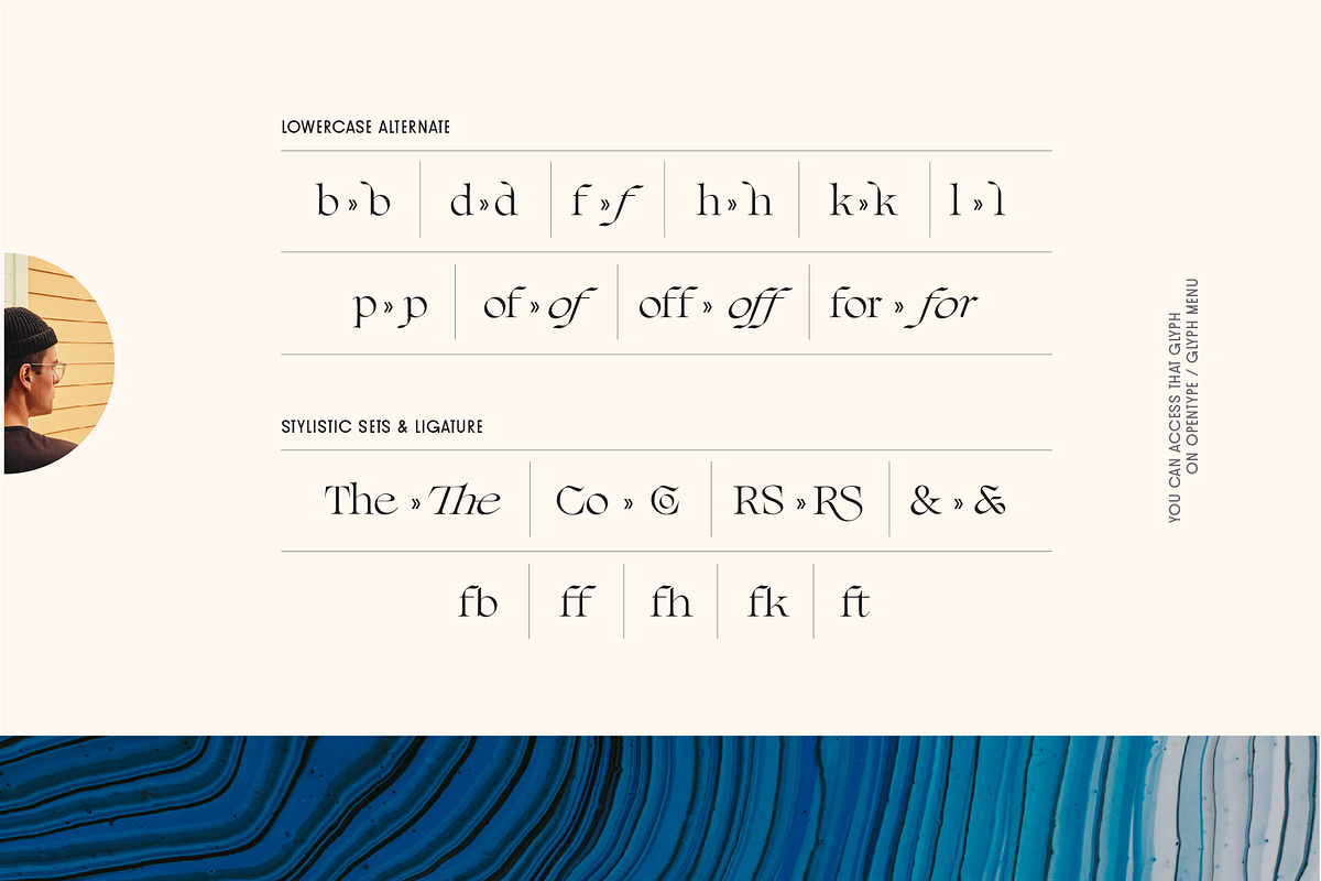 RF Ceqabro Serif Display + Extra, a Sans Serif Font by Unfutur Labs (Photo 5 of 13)