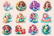 Kawaii Mermaid Clipart Bundle, an Illustration by Dream Creation (Thumbnail 4 of 4)