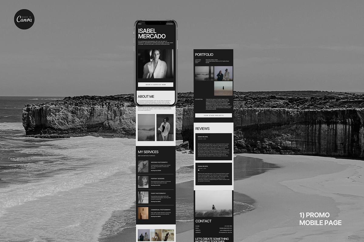 2 mobile pages in Canva, a Landing Page Template by Make It Yours Lab. (Photo 4 of 8)