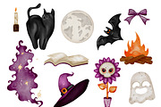 Halloween Watercolor Clipart Set, a Seasonal Illustration by ZabolotnaArt (Thumbnail 3 of 8)
