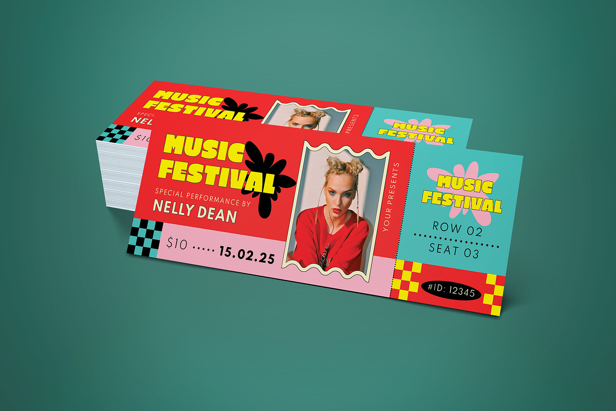 Ticket Music Fest, a Card Template by graphicook (Photo 3 of 3)