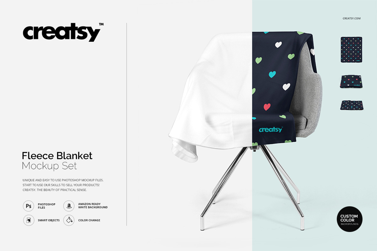 Fleece Blanket Mockup Set, a Product Mockup by creatsy4 (Photo 1 of 8)