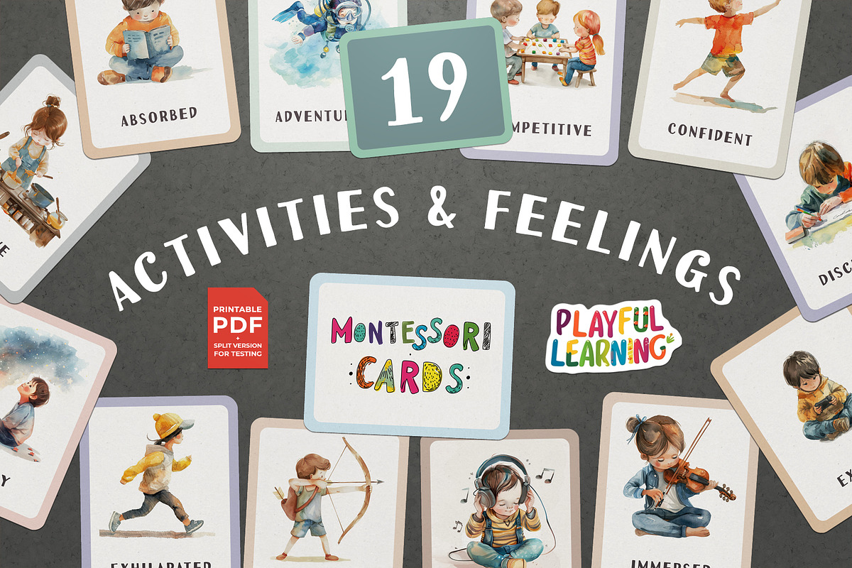 Activities And Feelings Flash Cards, an Education Illustration by Pix Cafe (Photo 1 of 10)