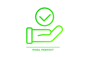 Hand with check mark pixel perfect, an Icon by IMG Visuals