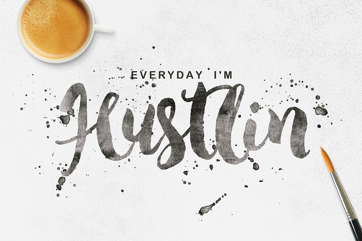 50%Off-Hustle Brush + Bonus, a Script Font by Graphic Box (Photo 12 of 12)