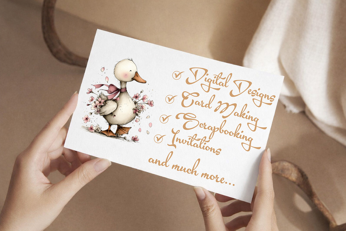 Whimsical Spring Goose Clipart, an Illustration by Libby Wishes (Photo 6 of 7)