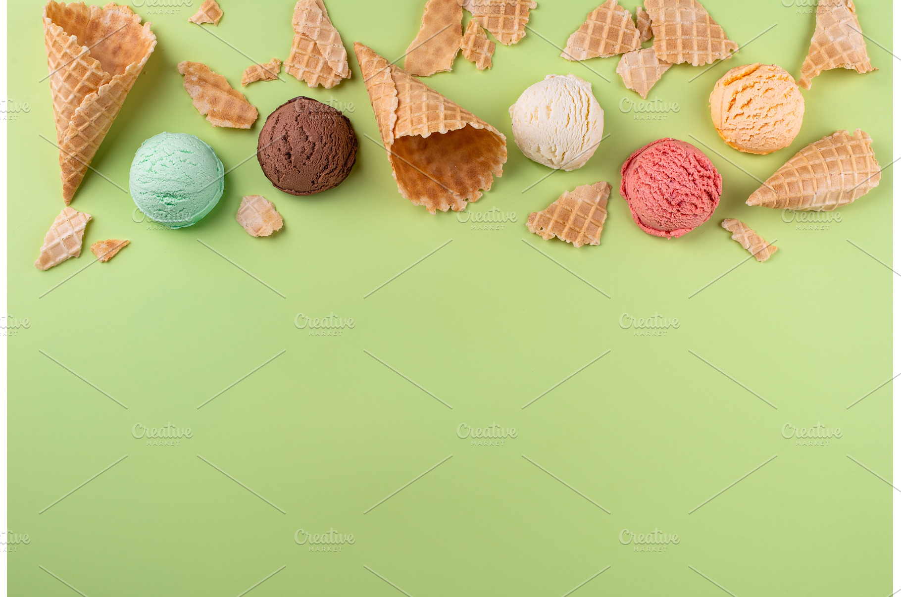 Ice cream ball isolated on color, a Food & Drink Photo by Yulia Furman