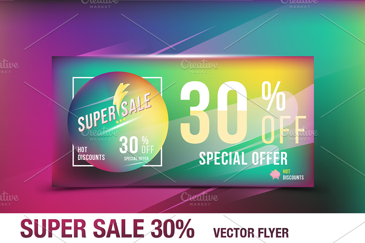 Super sale 30% offer. Flyer template, a Flyer Template by VADISH ZAINER (Photo 1 of 4)