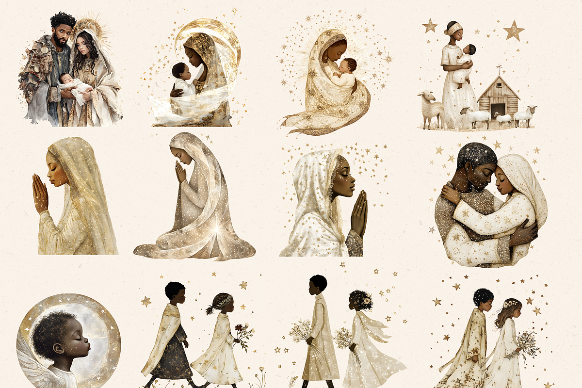 NEUTRAL NATIVITY CLIPART PACK, a Person Illustration by Daring Digies (Photo 3 of 9)