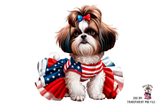 Patriotic Shih Tzu PNG Bundle, a Graphic by Clipart Bloom (Thumbnail 10 of 15)