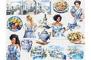 Santorini Clipart | Summer Vacation, a Person Illustration by GlamArtZhanna (Thumbnail 6 of 6)