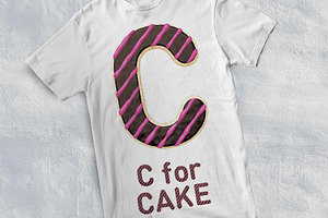 Cake Bitmap Color Font & PNG Set