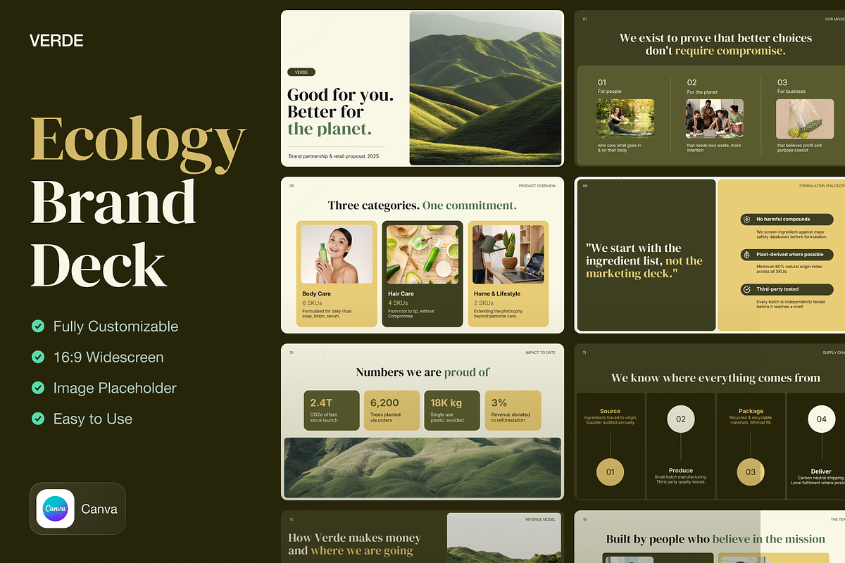 VERDE Ecology Brand Deck Canva, a Presentation Template by PaperSlides (Photo 1 of 8)