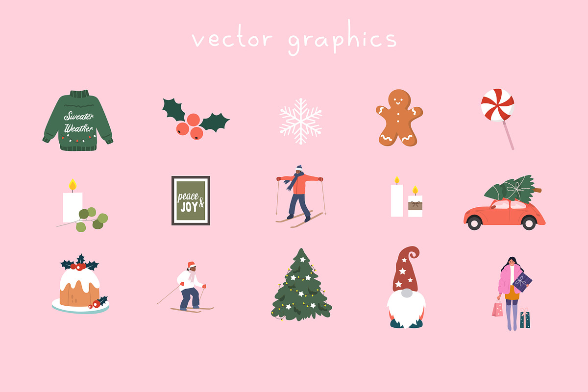 Happy Winter vector graphics, a Decorative Illustration by yabluko_draws (Photo 5 of 8)