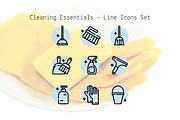 Cleaning Essentials – Line Icons Set, an Outline Icon by Lyolya Profitrolya (Thumbnail 1 of 2)
