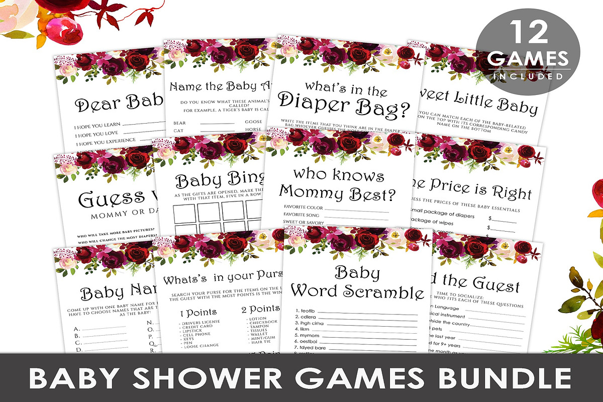 Printable Baby Shower Games, a Graphic by Wow Designs (Photo 1 of 5)