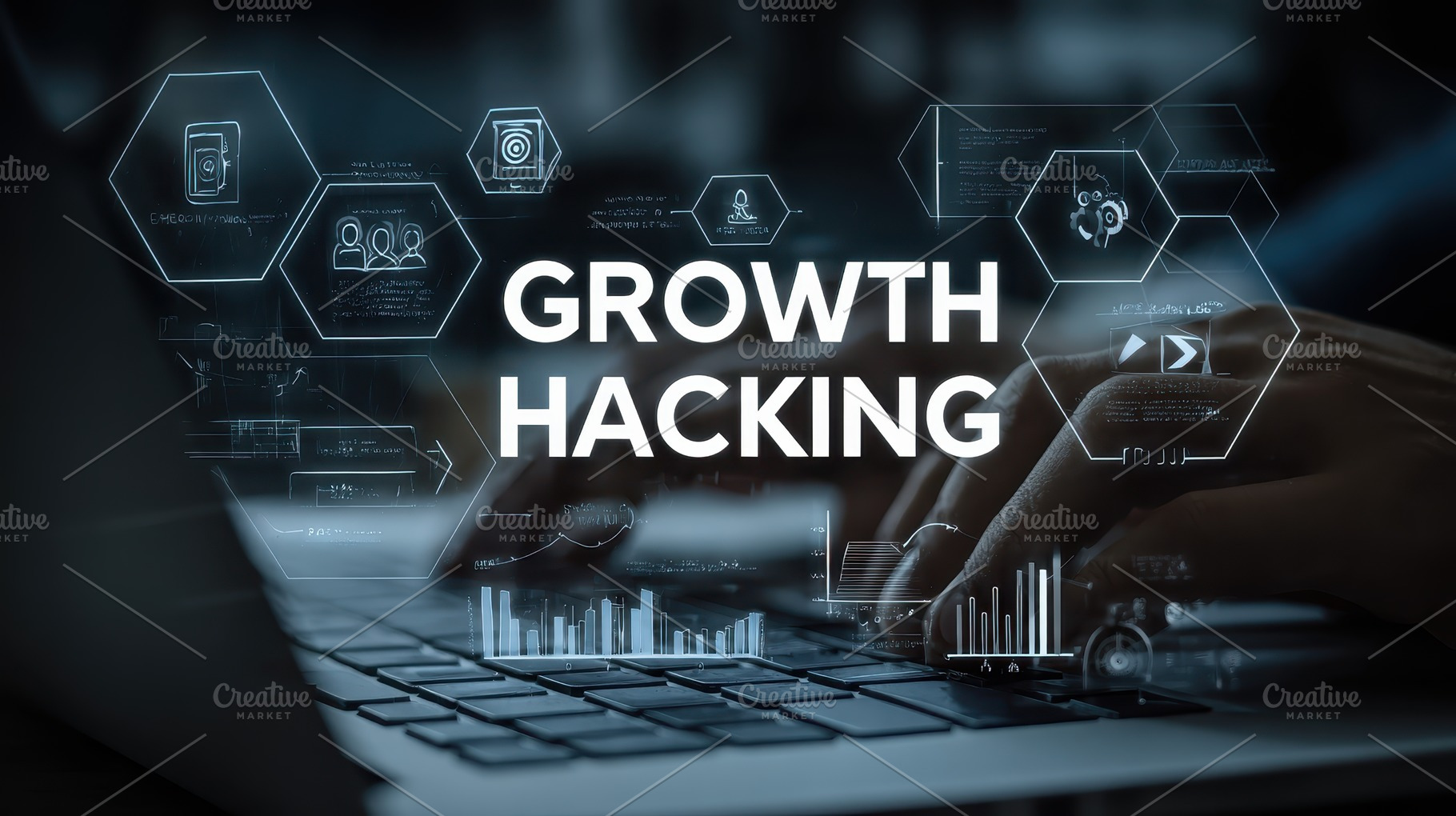 Growth Hacking Digital Marketing Str, a Photo by Pixeness Studio