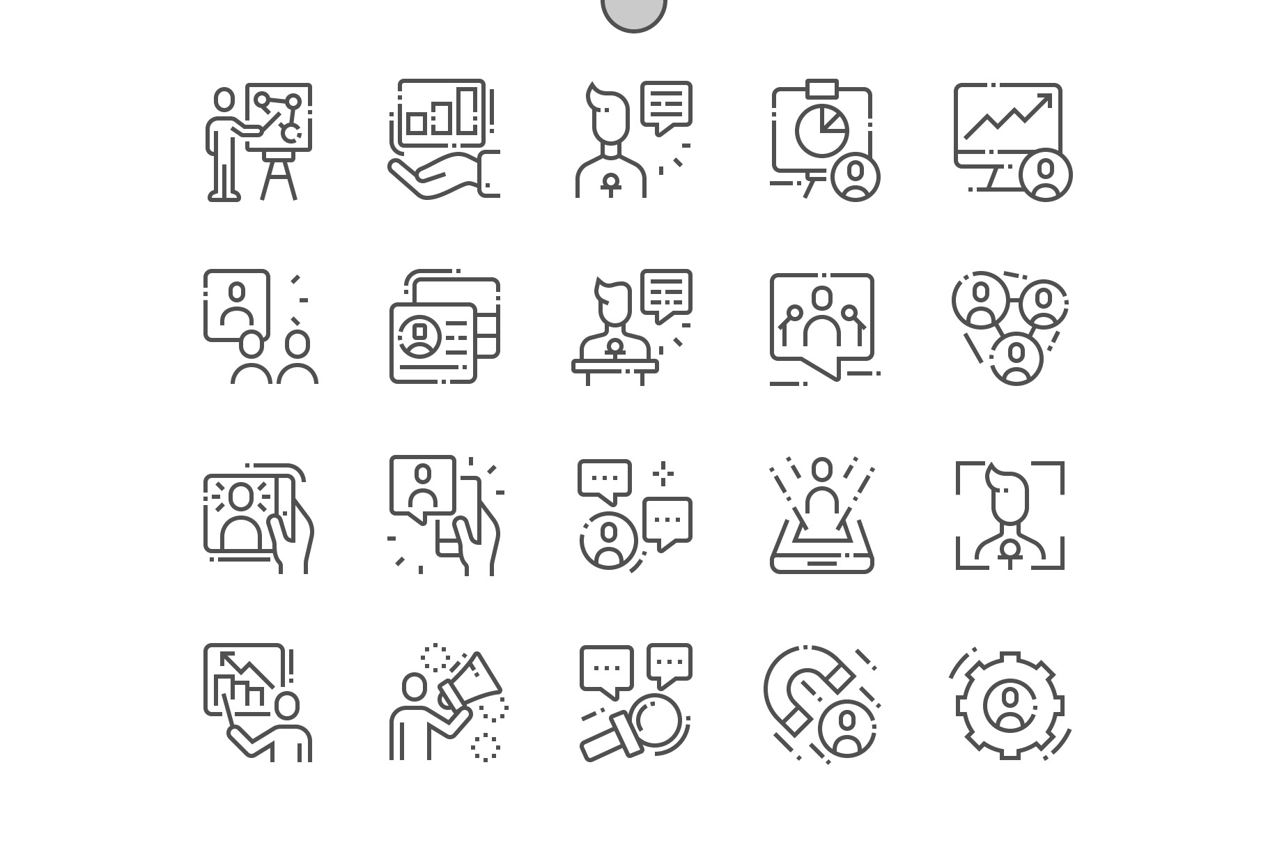 Engaging Presentations Line Icons, an Outline Icon by Palau | Creative ...