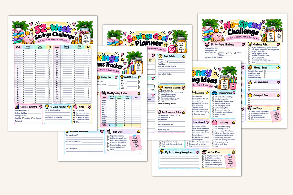 Teen Money Planner, a Stationery Template by Designmela01 (Photo 3 of 5)